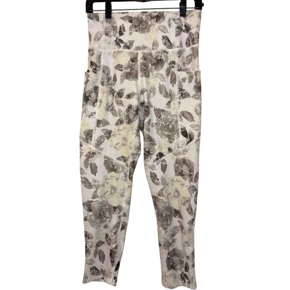 Flexure cropped high waisted floral compression leggings women's size M